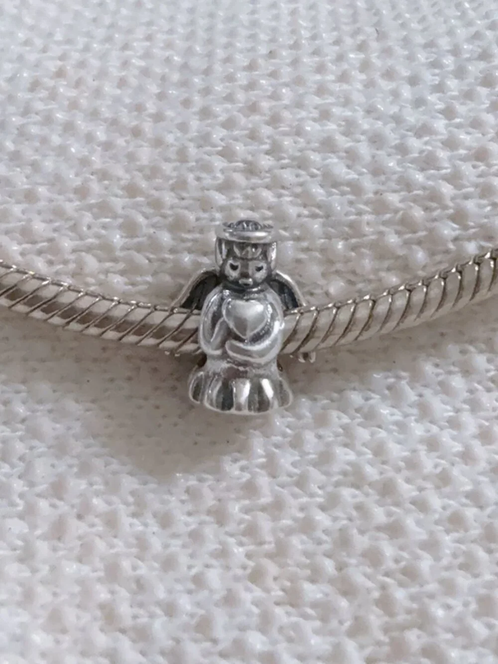 Angel Cherub Holding Heart Charm Fit Pandora Bracelet